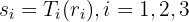 $s_i = T_i(r_i), i = 1, 2, 3$ $s_i = T_i(r_i), i = 1, 2, 3$